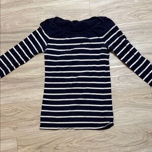 Aritzia Navy and White Striped Long-Sleeve Tee